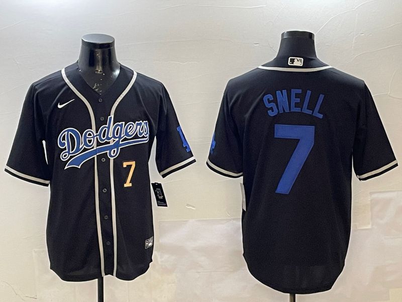 Men Los Angeles Dodgers #7 Snell Black Fashion Game 2025 Nike MLB Jersey style 12->los angeles dodgers->MLB Jersey